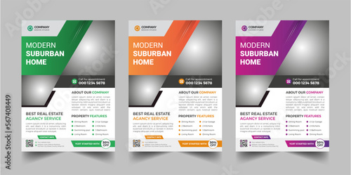 Creative and modern real estate business flyer template design