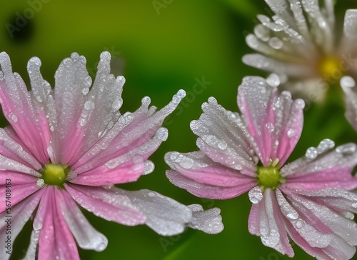 pink flower with dew drops