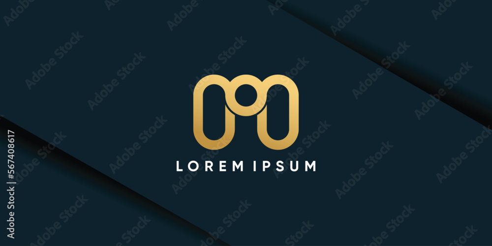 Monogram letter m logo with gold gradient creative design premium vector Monogram letter m logo with gold gradient creative design premium vector