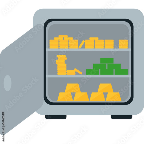 Принти на полотні strongbox with money