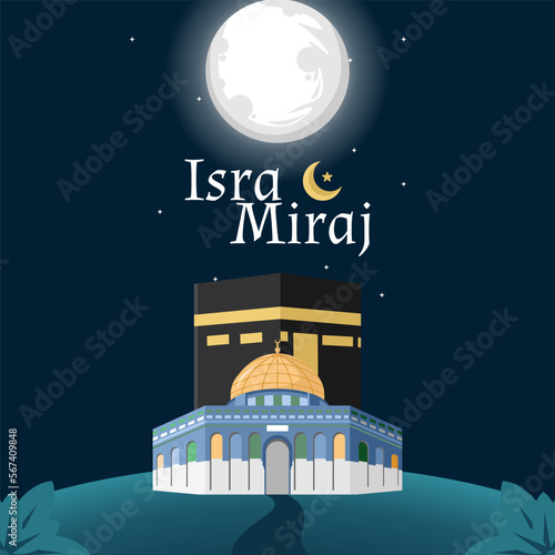 Isra miraj greeting card template design