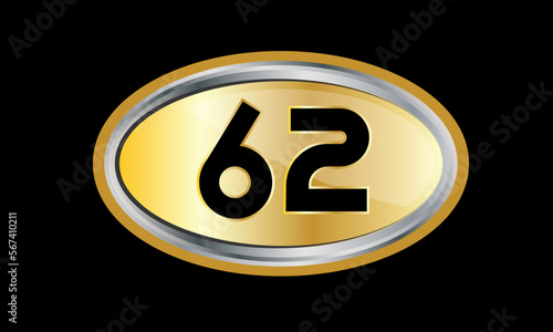 Number Gold Elips Elegant Silver Logo