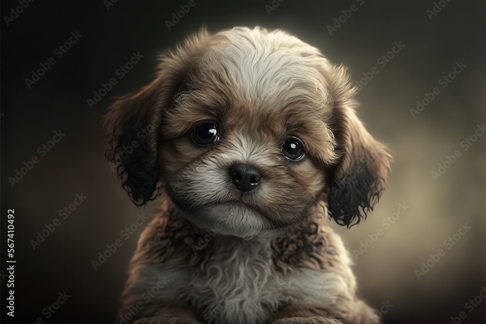 close up of a cute puppy dog