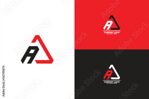 Letter AA triangle logo design vector