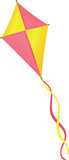Flying kite. Color cartoon icon. Wind toy