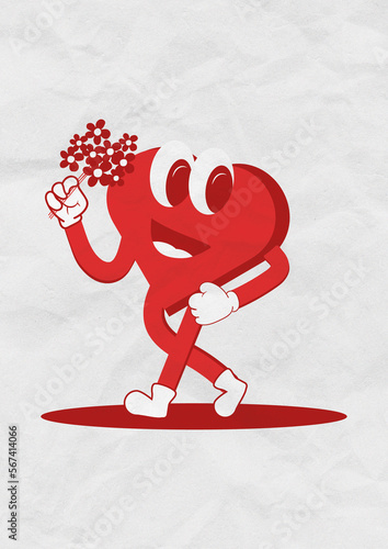 Wallpaper Mural HEART AND FLOWERS valentine's day illustration Torontodigital.ca