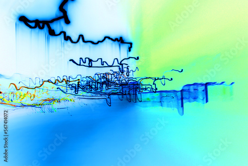 Принти на полотні Ethereal Explorations | vibrant abstract background featuring random lines in bl