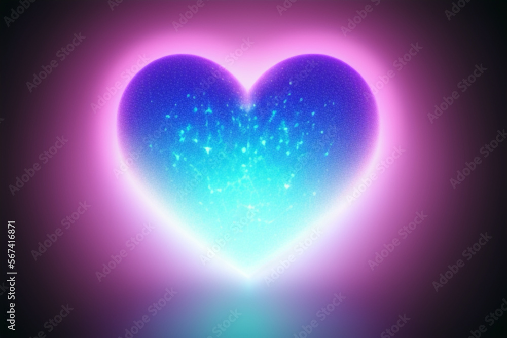 Glowing colored blue heart shape concept AI Generated Glowing colored blue heart shape concept AI Generated
