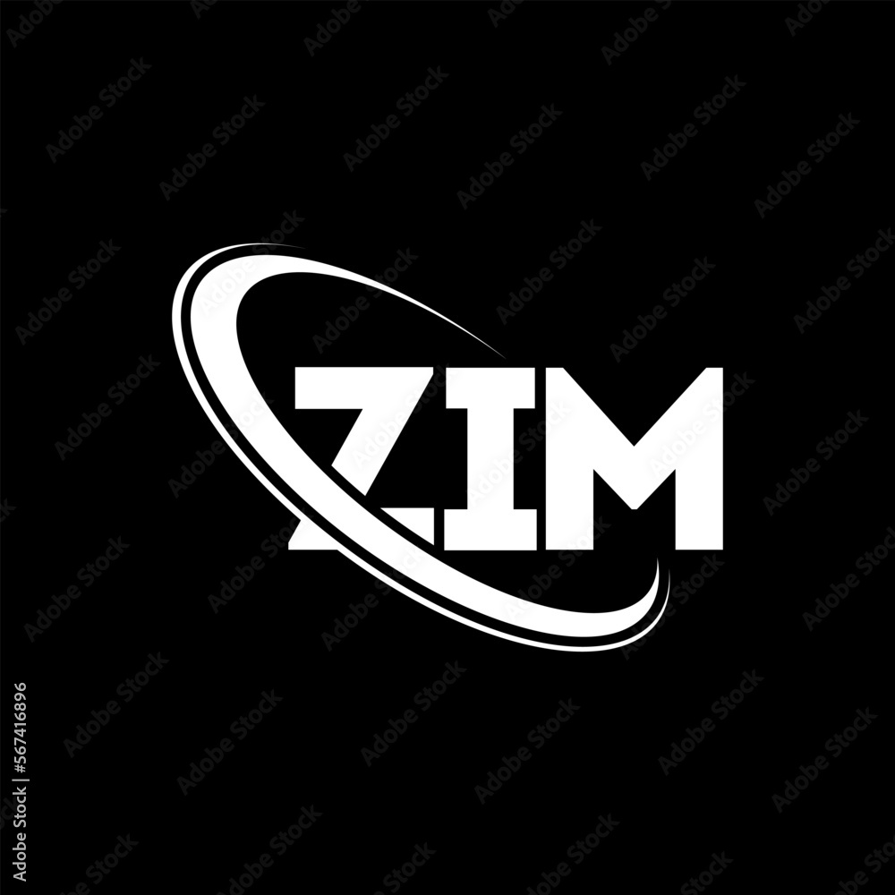 ZIM logo. ZIM letter. ZIM letter logo design. Initials ZIM logo linked with circle and uppercase monogram logo. ZIM typography for technology, business and real estate brand. - obrazy, fototapety, plakaty 