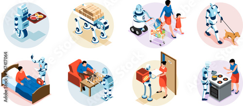 Isometric Robot Assistant Set
