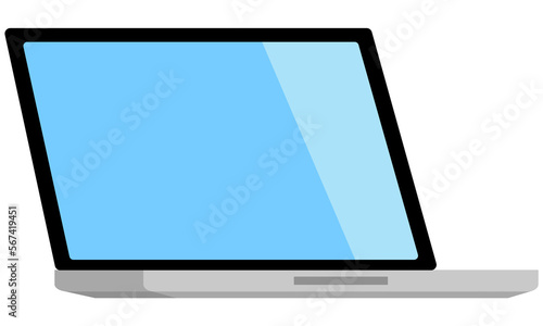 Minimal laptop mockup isolated on background. Computer notebook template layout. Flat design for business  commercial  presentation concept cartoon illustration.