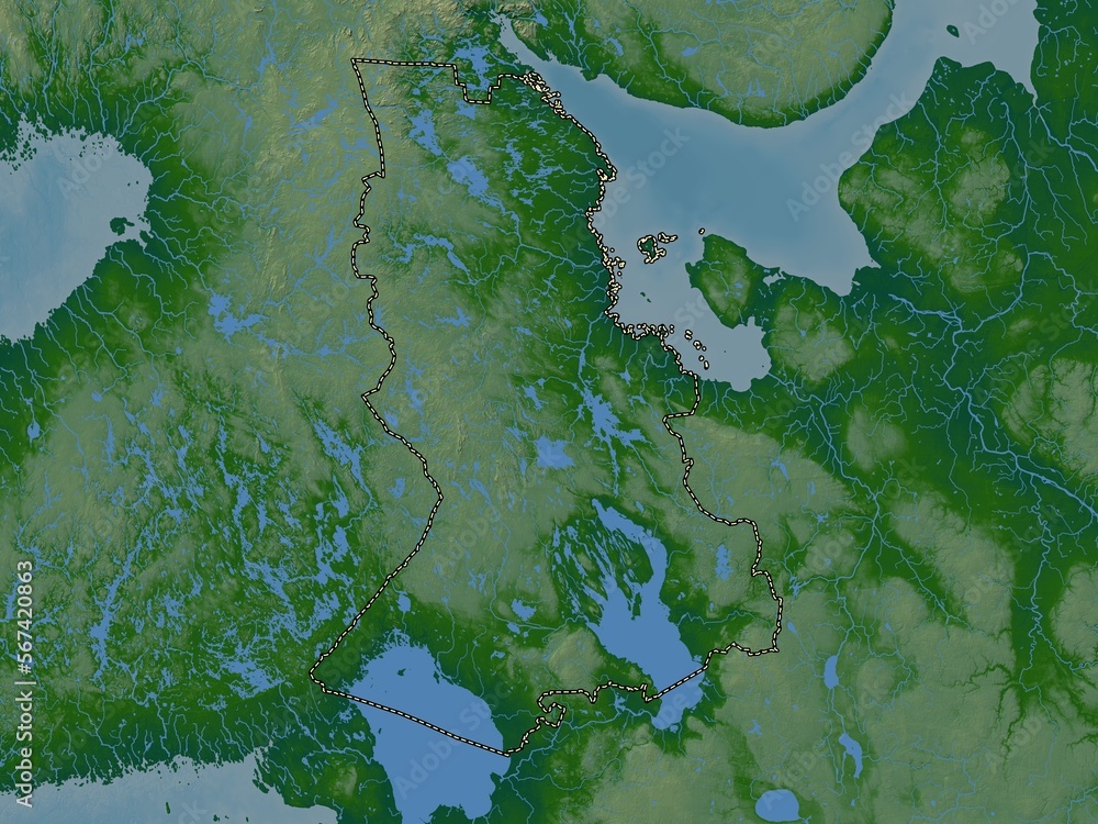 Karelia, Russia. Physical. No legend Karelia, Russia. Physical. No legend