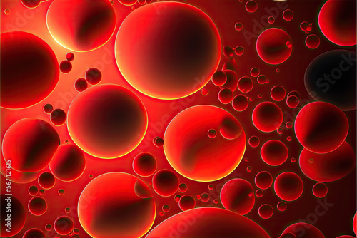 abstract red blood cells. background. Generative AI