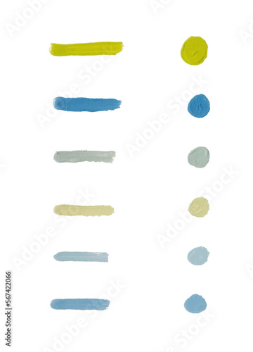 set of colorful acrylic brush