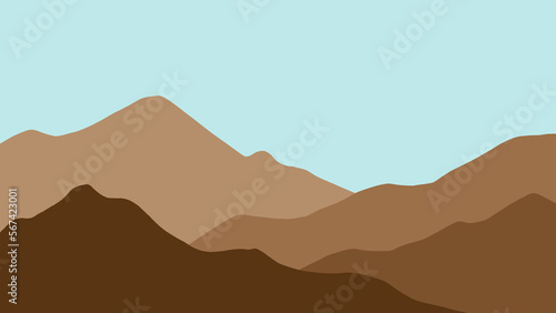 landscape, vector, mountain, illustration, sky, desert, nature, mountains, silhouette, travel, hill, view, abstract, mount, alp