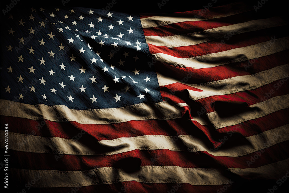 dark american flag. wallpaper. Generative AI Stock Illustration | Adobe