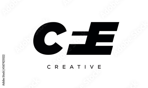 CFE letters negative space logo design. creative typography monogram vector photo