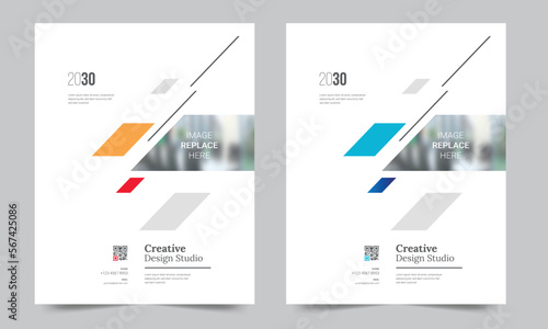 Cover design for annual report and business catalog, magazine, flyer or booklet. Brochure template layout. A4 cover vector EPS-10