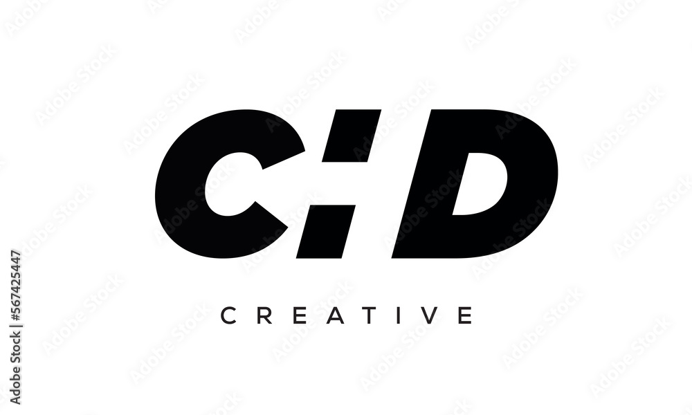 CHD letters negative space logo design. creative typography monogram vector CHD letters negative space logo design. creative typography monogram vector