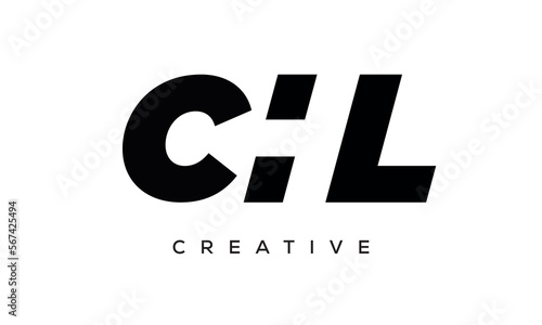 CHL letters negative space logo design. creative typography monogram vector