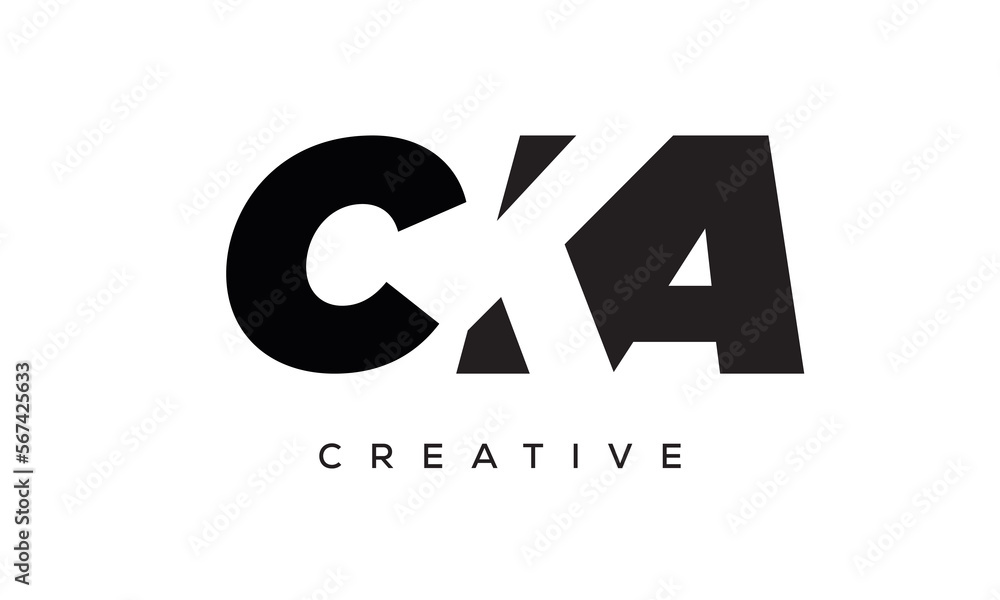 CKA letters negative space logo design. creative typography monogram vector CKA letters negative space logo design. creative typography monogram vector