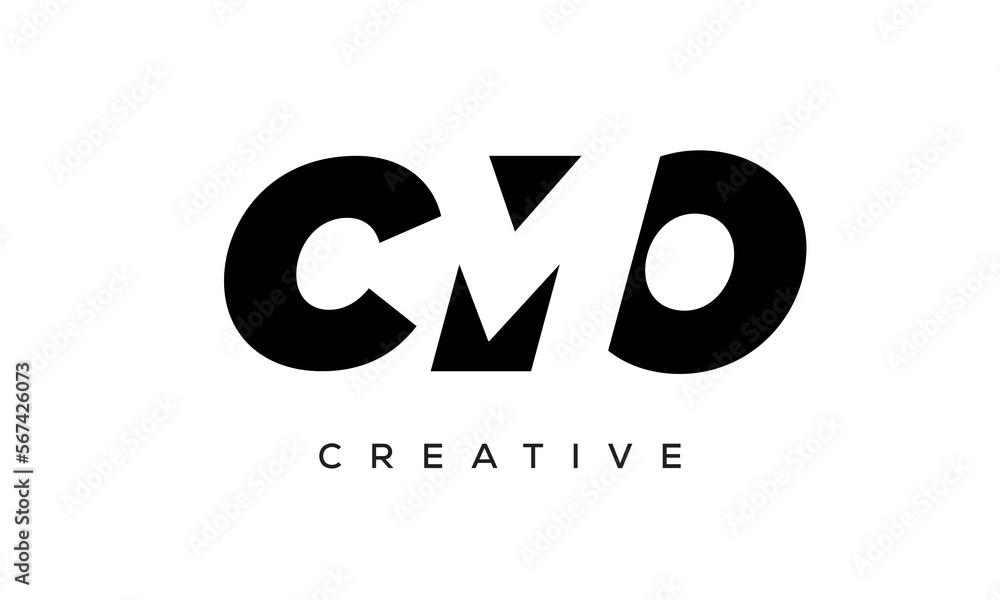 CMO letters negative space logo design. creative typography monogram vector