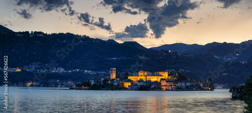 San Giulio Island, Lake Orta (Lago d'Orta), Piedmont, Italian Lakes, Italy, Europe