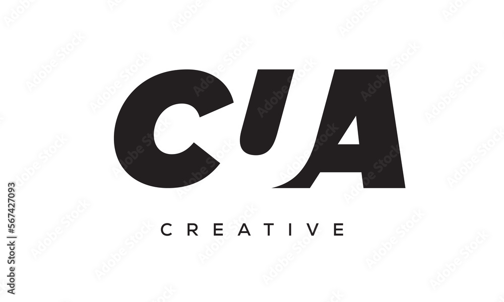 CUA letters negative space logo design. creative typography monogram vector CUA letters negative space logo design. creative typography monogram vector
