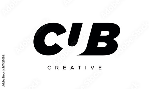 CUB letters negative space logo design. creative typography monogram vector