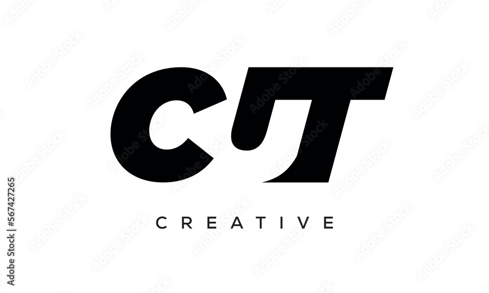CUT letters negative space logo design. creative typography monogram vector CUT letters negative space logo design. creative typography monogram vector