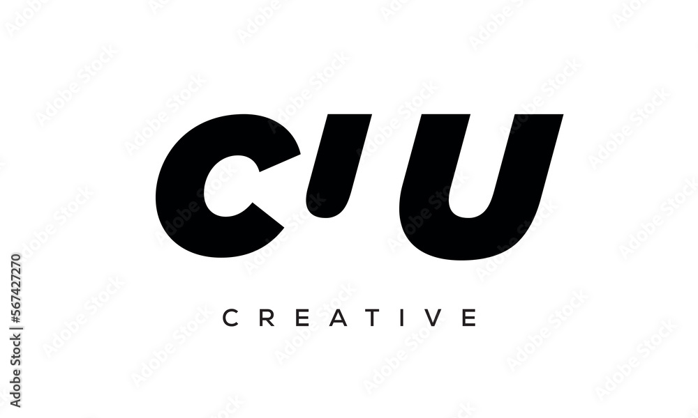 CUU letters negative space logo design. creative typography monogram vector CUU letters negative space logo design. creative typography monogram vector
