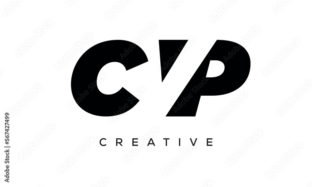 CVP letters negative space logo design. creative typography monogram vector CVP letters negative space logo design. creative typography monogram vector