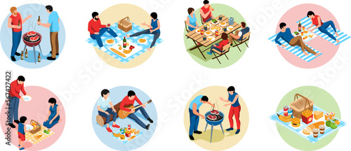 Isometric Barbecue Set