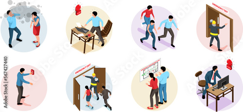 Isometric Evacuation Alarm Set