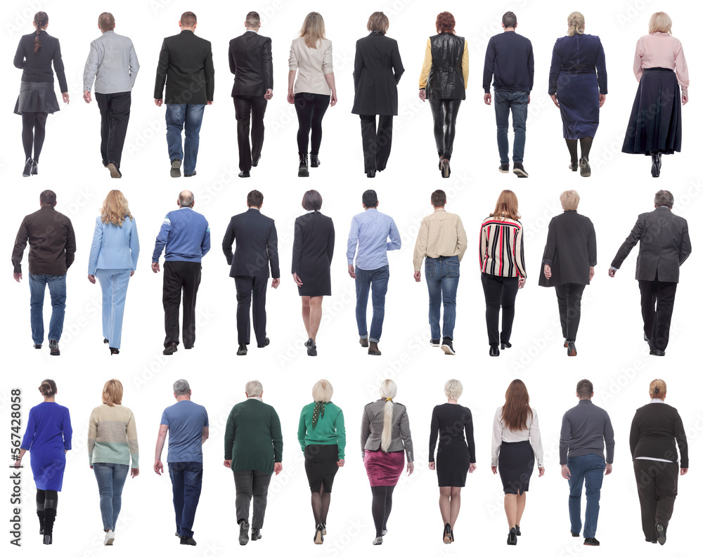 group of successful business people in motion isolated group of successful business people in motion isolated
