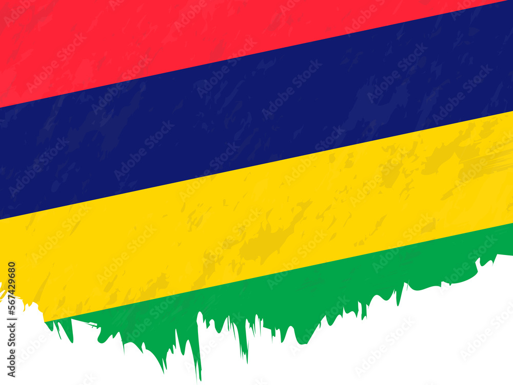 Fototapeta premium Grunge-style flag of Mauritius.