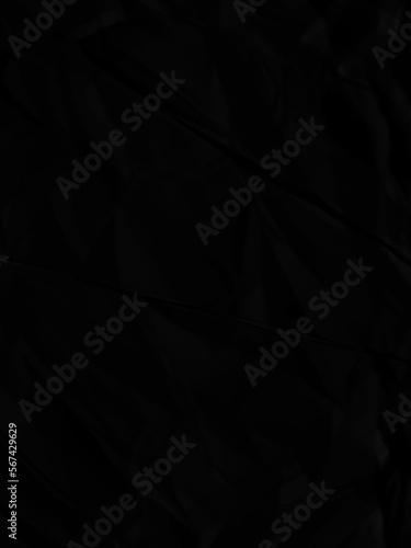 Black crumpled paper texture background. A crumpled sheet of dark gray paper abstract background. Black wrinkled paper texture for design. 