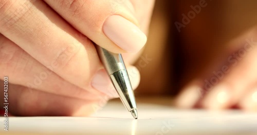 Business worker signs contract to make deal