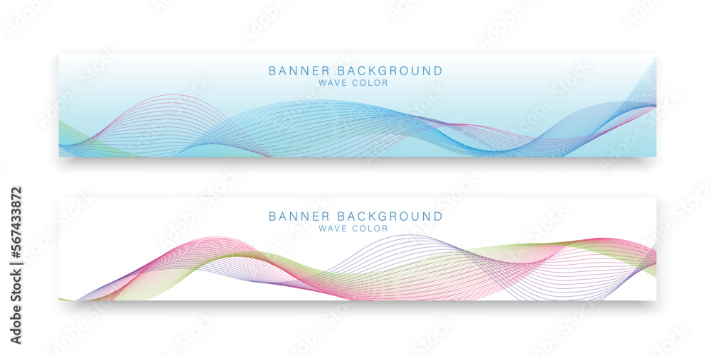 Abstract gradient wave color banner background