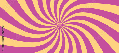 Pink radial background. Spiral ray starburst. Vector pattern illustration