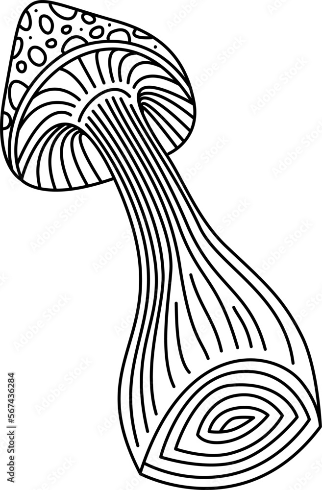 Detailed Cartoon Mushroom Outline Detailed Cartoon Mushroom Outline