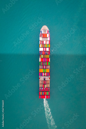 Hong Kong commercial port and its millions of containers on container ships