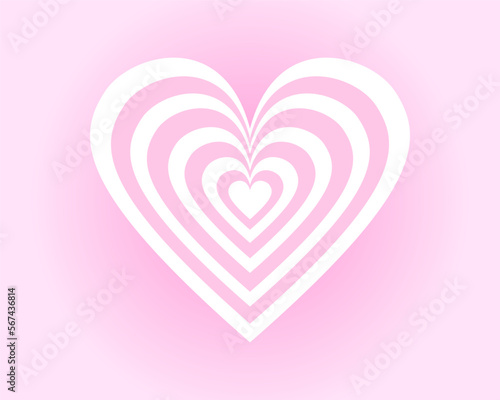 Pink and White Layered Valentine Heart