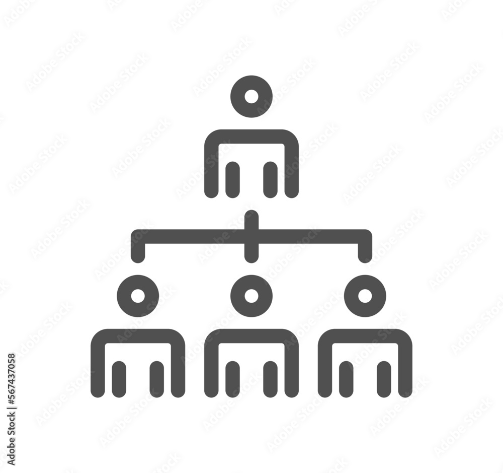 Teamwork and business management icon outline and linear vector.