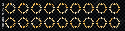 Load gif icon. Circle website buffer loader or preloader animation. Progress bar for upload download. Vector illustration