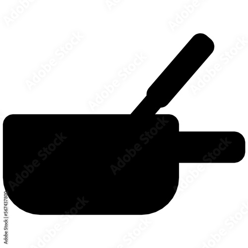 Vector icon of a traditional swiss cheese caquelon.