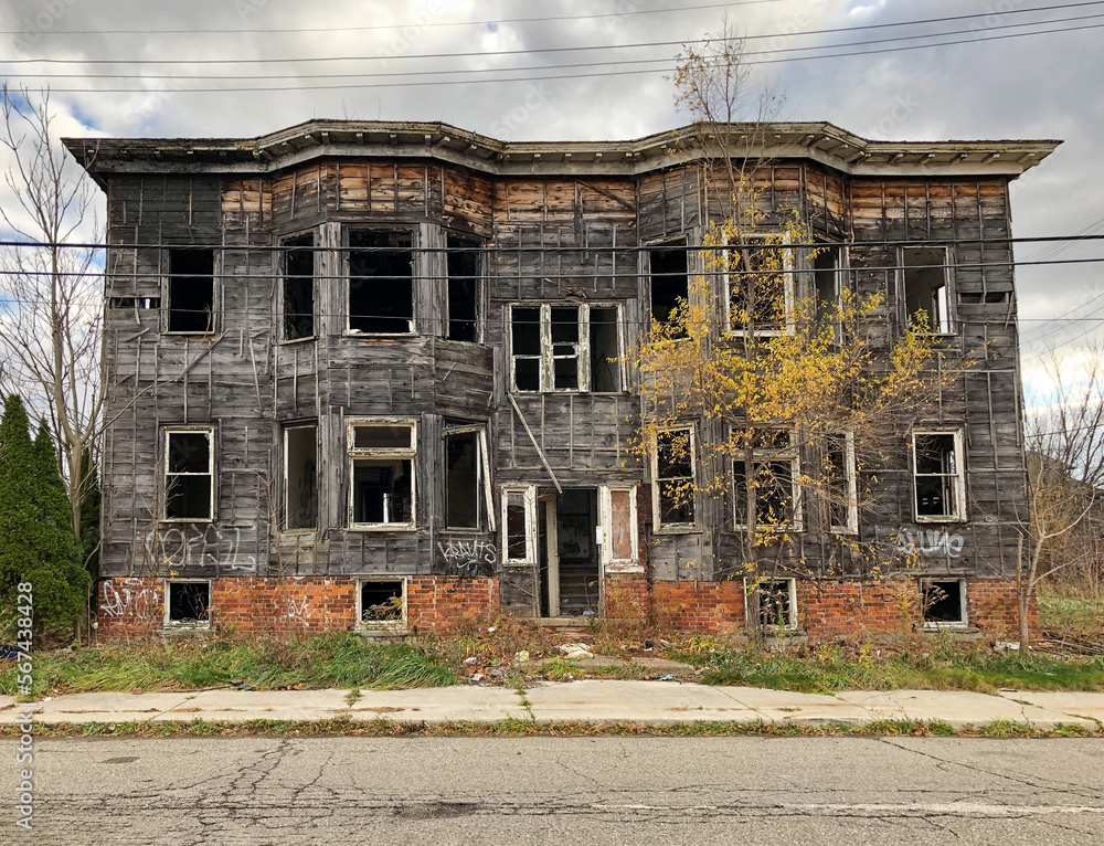 Gutted Apartment Building In Detroit