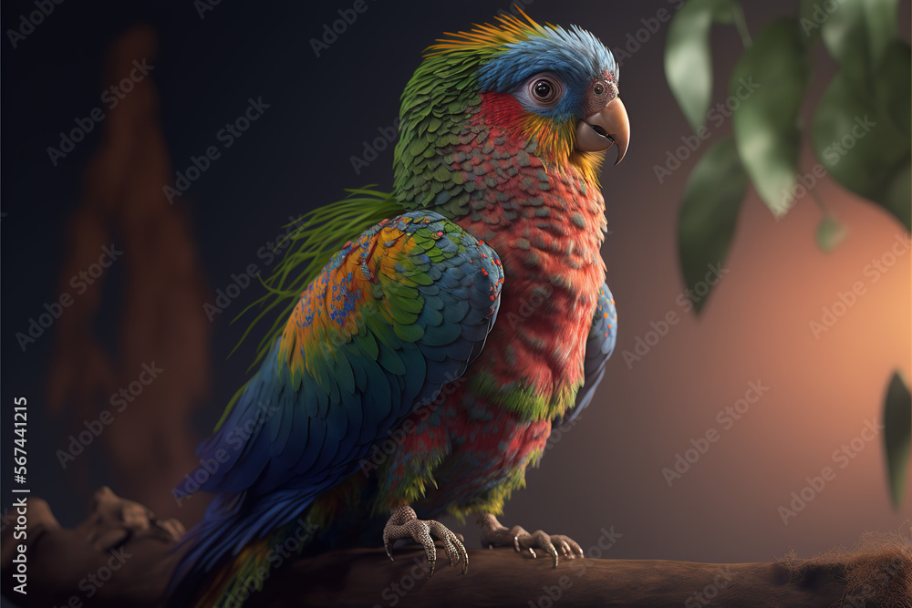 parrot created with Generative AI technology