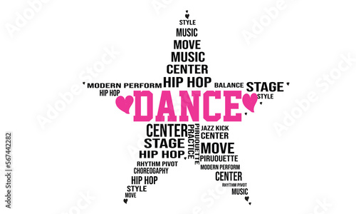 Dance Word Art Typography T-Shirt Design