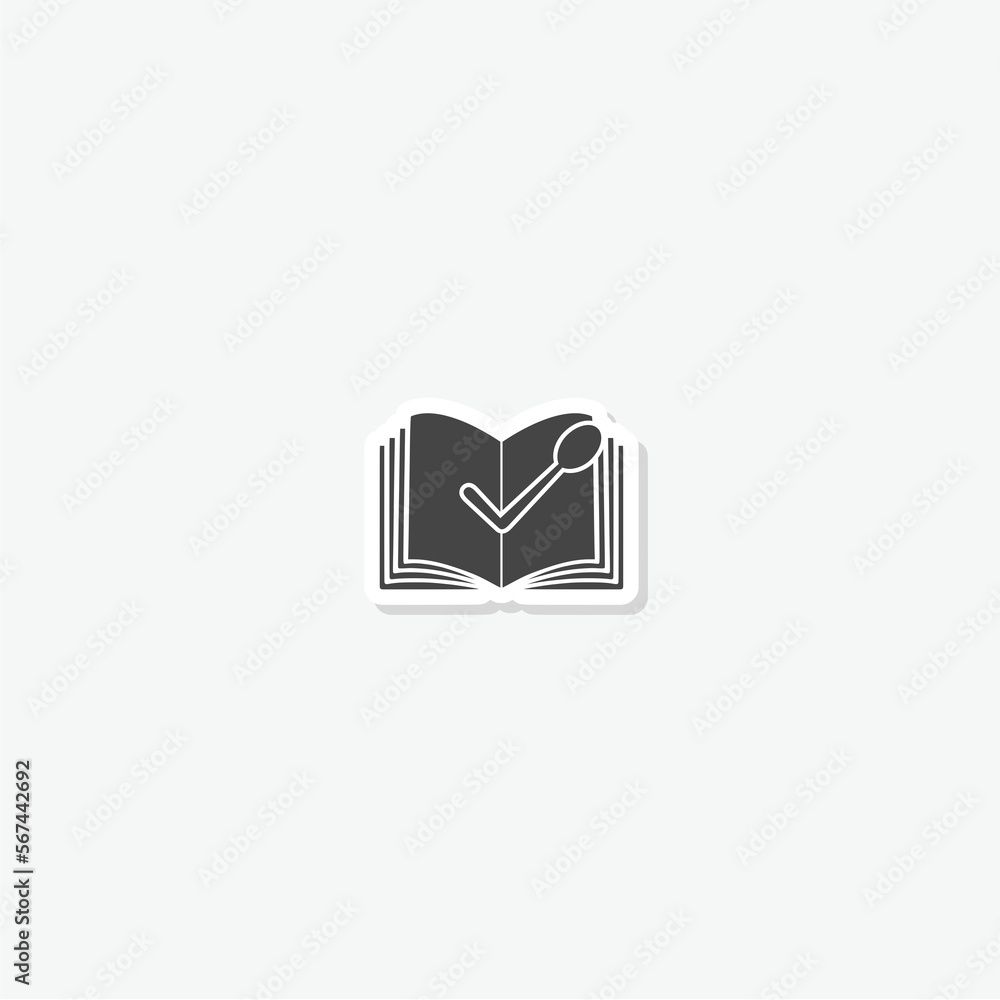 Book restaurant menu logo icon sticker isolated on gray background Book restaurant menu logo icon sticker isolated on gray background